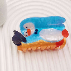 Water print acrylic fashion Korean double-sided printed ocean Shark adult large hair claw clip