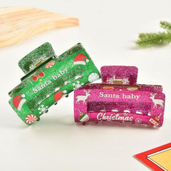 Christmas hair clip Small Square Acrylic hair clip 2023 new style accessories