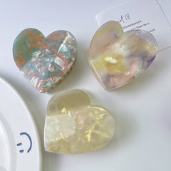 New double love claw clip niche design checkerboard acetic acid hairpin shark clip female hair accessories