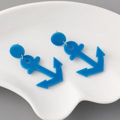 2023 new personality boat anchor creative earrings female resin exaggerated design sense fashion earrings