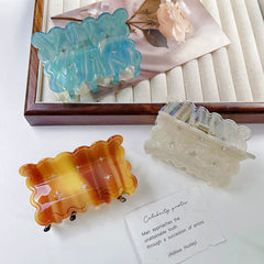 New wave double hair clip Cute cookie acetate clip Shark Clip Sweet diamond disc hair clip children hair accessories