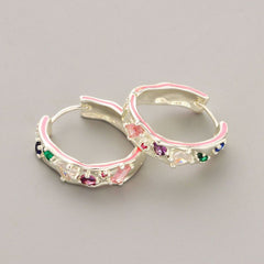 18K Earring New inlaid diamond enamel glaze drop oil exaggerated niche irregular shape temperament earrings girl
