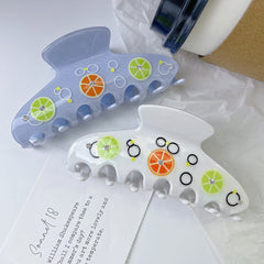 Korean lemon slice claw clip Cute sweet color acetic acid hair clip fruit hairpin shark clip women hair accessories