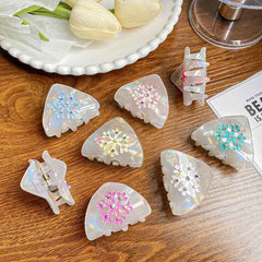 Cute cat ears hair clip Acetate snowflake clip half tied hair ponytail clip Sweet Hair Claw