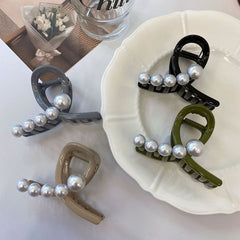 ins simple claw clip women 2023 new pearl hairpin temperament shark clip