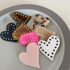 Korean Pearl Love Acetic Acid Duck Hair Clip Fringe Barrette