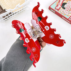 Christmas claw clip fun snowman Elk hair claw shark clip cute hair accessories