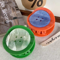 Button hair clip women 2023 new cute small hair clip acetic acid shark clip accessories