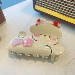 New acetic acid clip Cute bow Dog hair clip Sweet bow Star hair claw elegant simple hair accessories