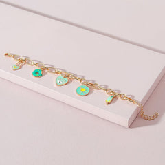 Fashion cute dripping eyes Love pendant green purple bracelet accessories