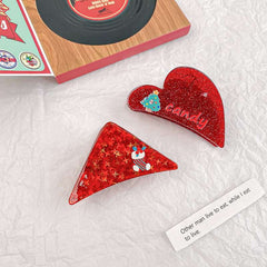2023 Christmas Glitter Acrylic Santa Claus Hair Clip Accessories