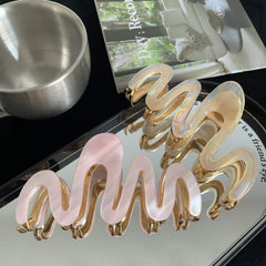 Fashion Metal Wave Acetic Acid Hairpin New Temperament Hair Jumbo Hair Claw Clip Accessories