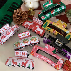New oversized Christmas claw clip Festive back Hair Curl Shark clip cute claw hair accessories