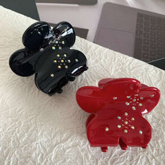 Korean light luxury diamond grab five-leaf flower acetate hairpin small gentle sweet cute shark clip