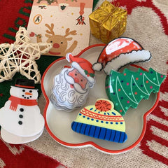 New Christmas Acetate hair clips Red Santa hair accessories Cute claw clip Snow shark clip