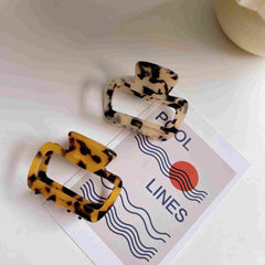 Chic minority acetic acid clip retro temperament hollow leopard hair clip square hair accessories