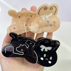 Cartoon rabbit clip personality cute rhinestone acetic acid clip Korean rabbit shark clip girls hair accessories