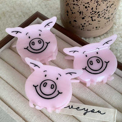Flying small pink pig claw clip cute love personality sweet girl new hair claw clip accessories