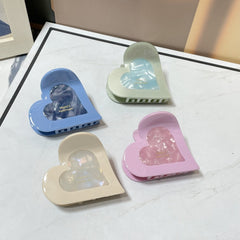 Korea new dopamine color acetic acid love hairpin sweet can love claw clip hairpin girl hair accessories