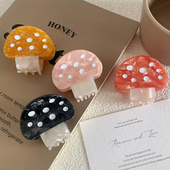 New acetic acid hair clip cute fashion mushroom clip small fresh claw clip small bangs clip the same hair accessories