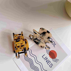 Chic minority acetic acid clip retro temperament hollow leopard hair clip square hair accessories