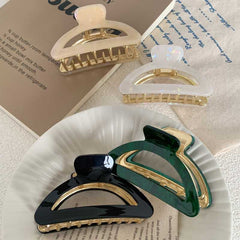 Acetic acid semicircle metal clip female back hair shark clip large hairpin 2023 new hairpin accessories