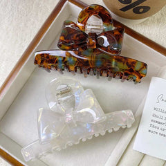 Korean acetate bow clip Elegant sweet hair clip disc hair Shark clip clip advanced sense women's hair accessories hair clip