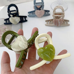 Summer 2023 new love hairpin female cross heart clip feeling temperament shark clip