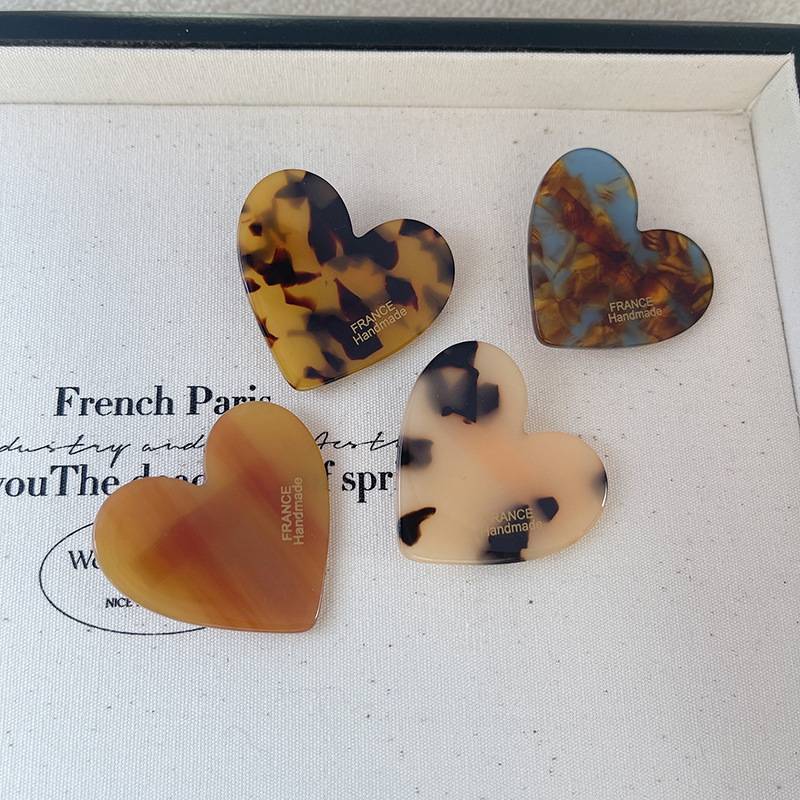 Autumn Winter Love Leopard Acetic Acid Side Clip Girl Accessories