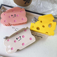 Fun personality cheese claw clip cute emoticon acetate hairpin Sweet girl hairpin Shark clip hair accessories