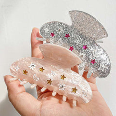 Star Moon hair claw clip rhinestone shark clip light luxury texture Valentine's Day hairpin Accessories