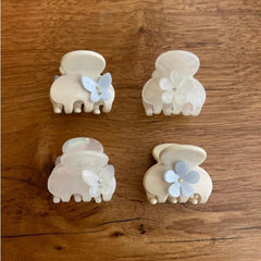 Korean cute fashionable acetic acid small clip delicate fairy butterfly flowers inlaid rhinestone mini clip head accessories