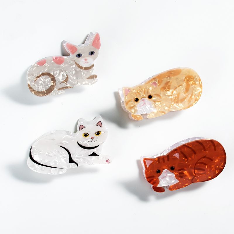 New Cute Cat Shark Clip Small PVC Hair Claw Accessories