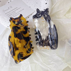 New French large cat hair claw tortoiseshell Siamese Orange cat acetate hairpin Cat shark clip women hair accessories