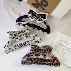 Korean cream bow claw Butterfly Acetate hairpin Premium Spice Girl Shark clip hair accessories