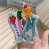 Korean acetic acid hair clip cute fun cocktail glass claw flower fruit shark clip hair accessories