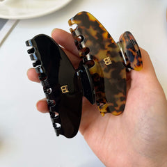 New Korean metal bobby pin Letter B acetate leopard claw clip Sweet large hair shark clip