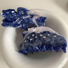 Blue Dream Star hairpin Creative niche acetate shark clip grab clip large hair volume back head headpiece