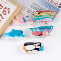 Ocean Collection Fashion cute claw Clip Hair clip sweet Hair clip Colorful rainbow cute hair accessories