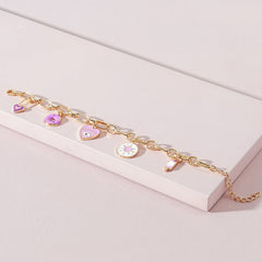 Fashion cute dripping eyes Love pendant green purple bracelet accessories