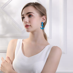 2023 new personality boat anchor creative earrings female resin exaggerated design sense fashion earrings