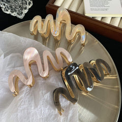 Fashion Metal Wave Acetic Acid Hairpin New Temperament Hair Jumbo Hair Claw Clip Accessories