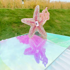New flash super rhinestone pink starfish clip small temperament hairpin light luxury hair accessories