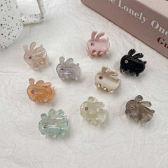 Cute rabbit acetic acid hair clip Side clip rhinestone bangs and sweet girl hair clip hair accessories