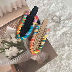 Rainbow Cute little shovel hair clip surfboard duck beak clip woolen yarn hair barrette