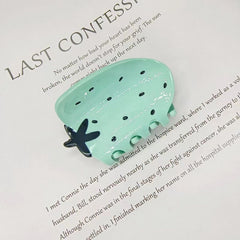 Korean new popular green strawberry fruit clip small fresh hairpin semi-tie hair accessories hair claw clip
