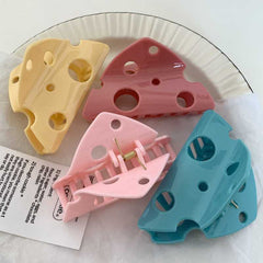 Cheese claw clip pan hair shark clip ins Korean fun hair claw triangle hollow hair clip