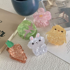 Cute animal claw clip New little yellow chicken shark clip acrylic cute rabbit hair clip Simple hair accessories new