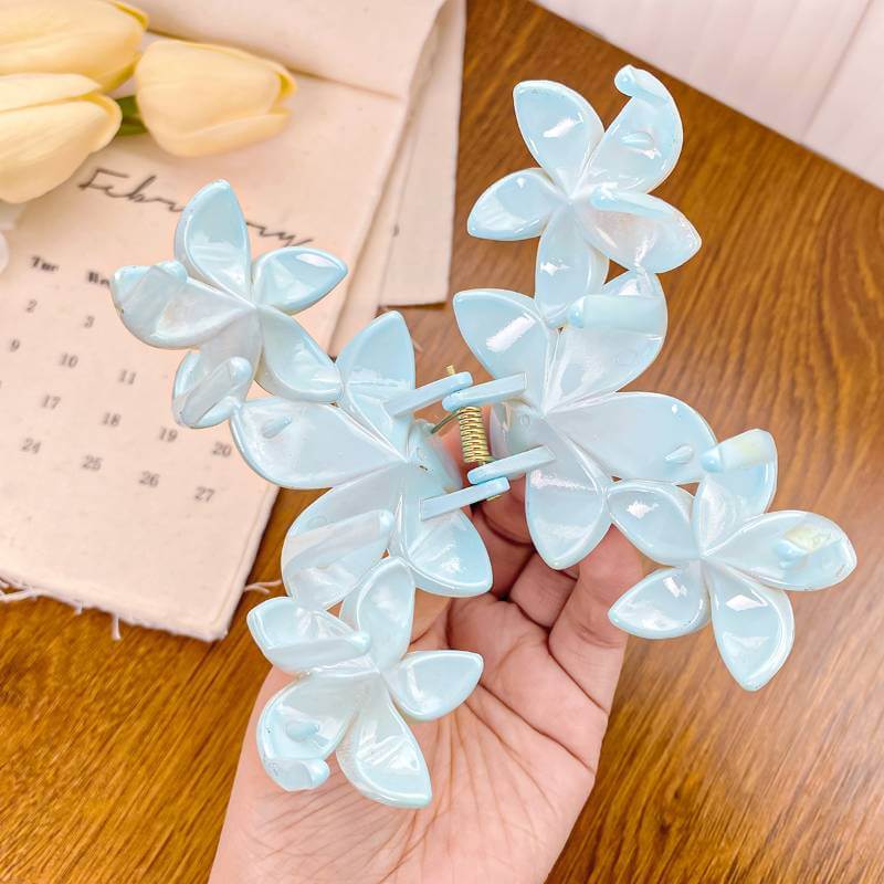 Fashion Flower Plumeria Large Shark Hair Clip Seaside Accessory