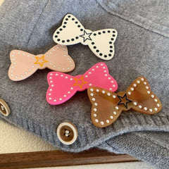 Korean Sweet Duckbill Clip Five-Point Star Bow Hairpin Accessory